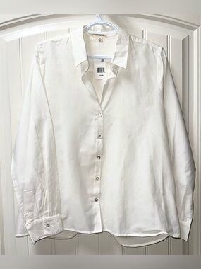 NWT $270 WOMENS LARGE (bust 42”) L’AGENCE 80% COTTON 20% SILK BLOUSE SHIRT TOP